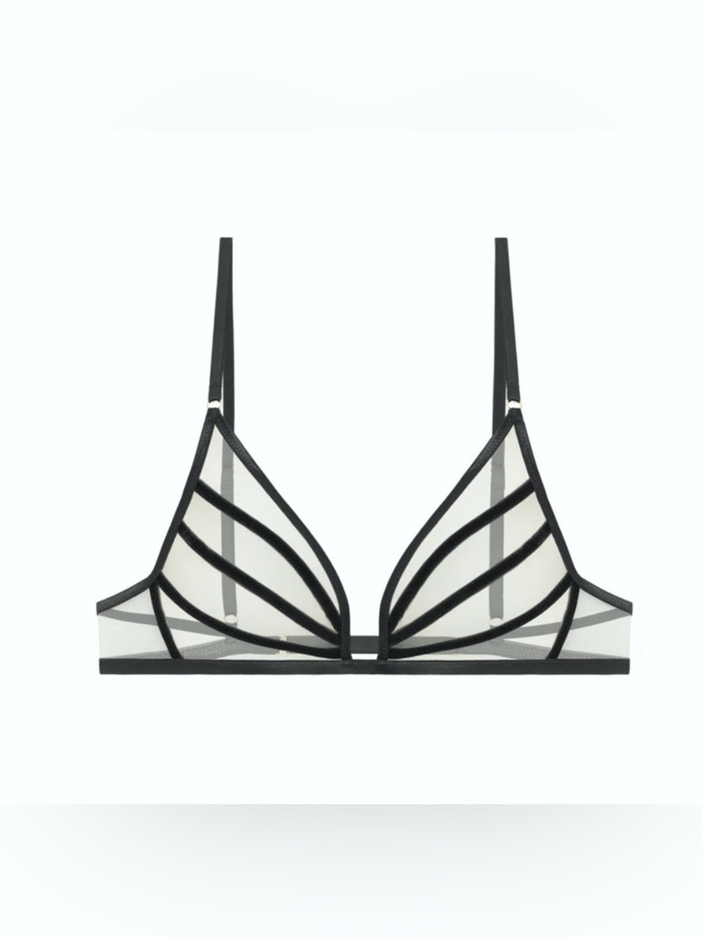 GSQ Sheer Mesh Triangle Bra with Black Strap Detailing size s